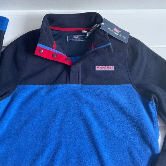 Vineyard Vines Boys' Tide Blue Snap-Placket Harbor Fleece Shep Shirt NWT Large - Picture 4 of 9